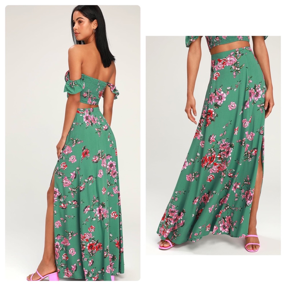 Lulus Away on Vacay 2 piece floral set